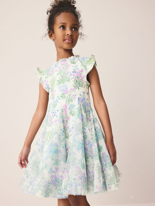 Dsiney Kidz - Laura Ashley Blue Megan Textured Godet Dress image 2