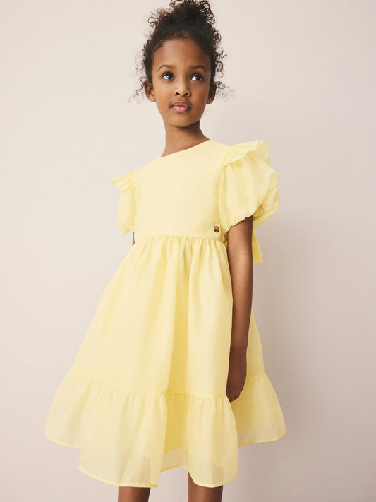 Dsiney Kidz - Laura Ashley Light Yellow Bow Back Flower Bridemaid Dress image 2