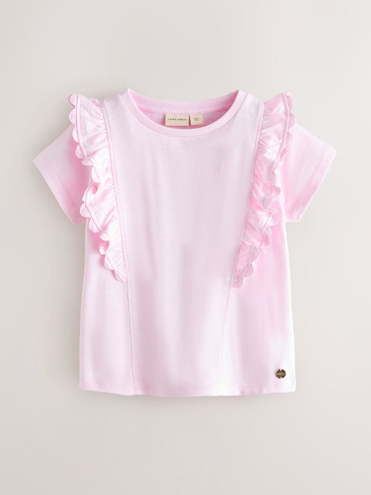 Dsiney Kidz - Laura Ashley Pink/Blue Ric Rac Trim Short Sleeve Cotton T-Shirts 3 Pack image 2