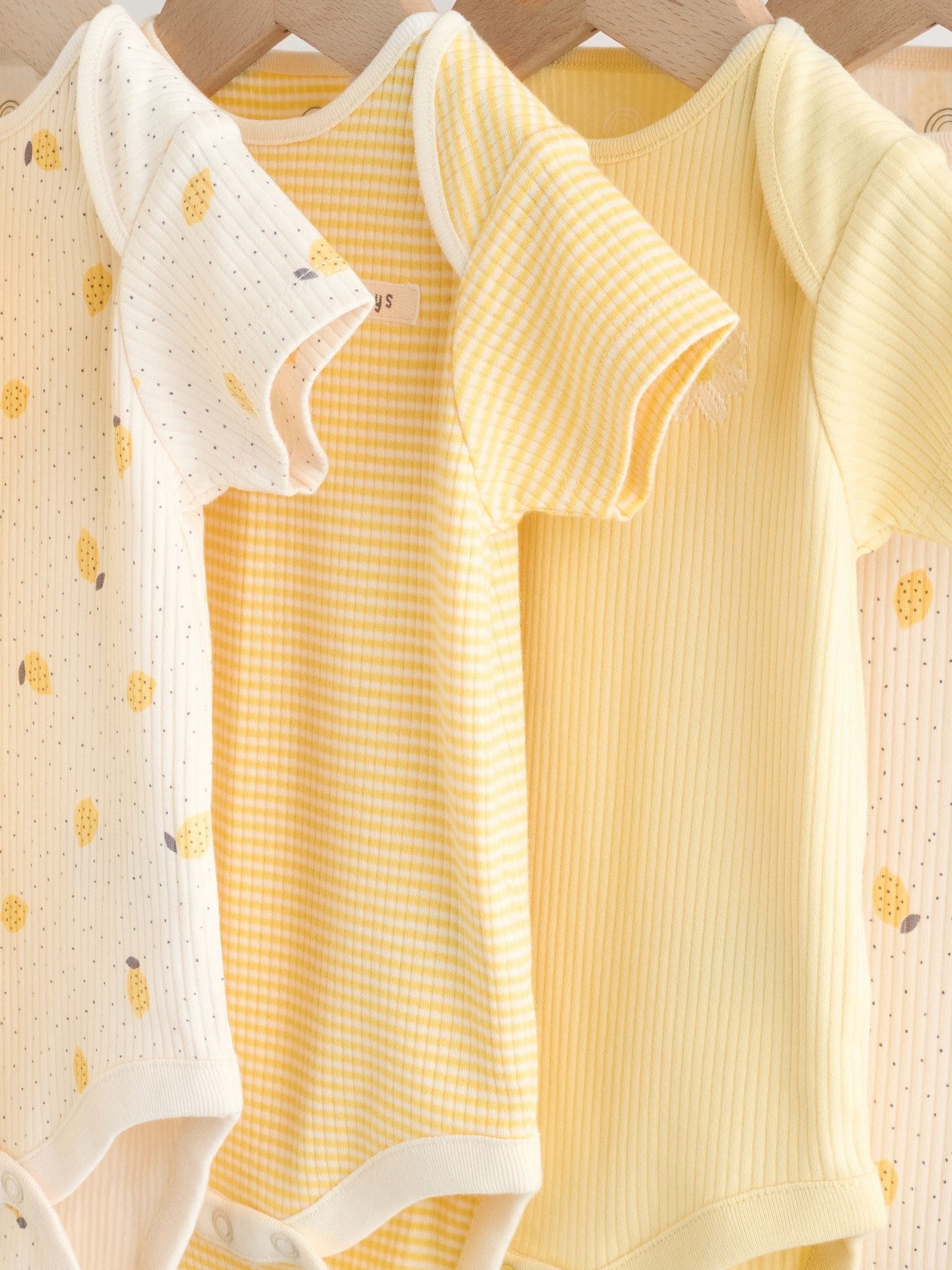 Yellow Lemons 5 Pack Short Sleeve Baby Bodysuits image 9