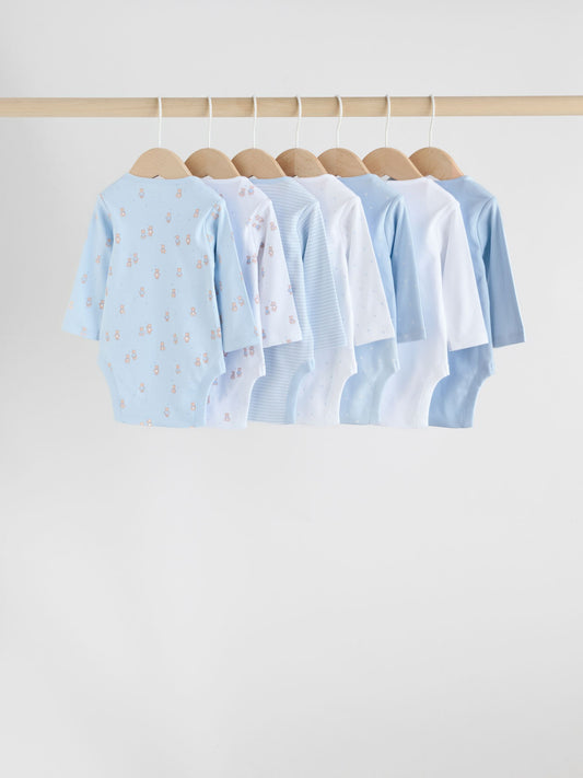 Dsiney Kidz - Blue 7 Pack Long Sleeved Baby Bear Bodysuit image 2