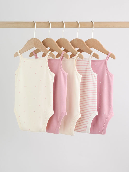 Dsiney Kidz - Pink Vest Baby Bodysuits 5 Pack image 2