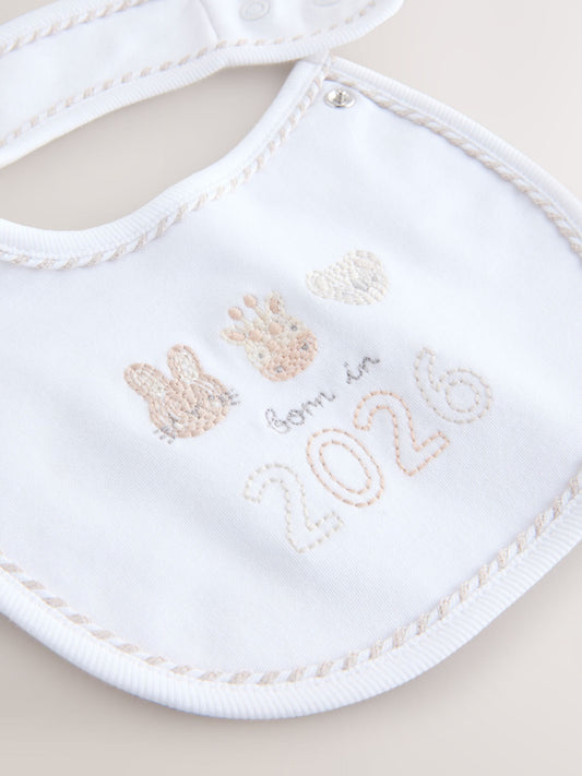 White Baby Sleepsuit and Hat Set (0-12mths) image 2