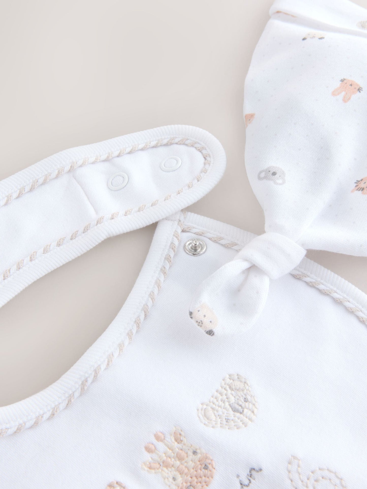 White Baby Sleepsuit and Hat Set (0-12mths) image 4