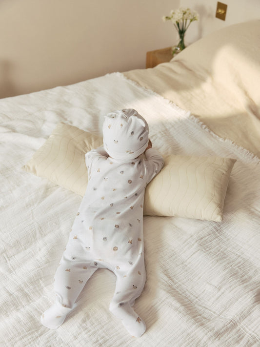 White Born in 2026 Baby Sleepsuit & Hat Set (0-9mths) image 2