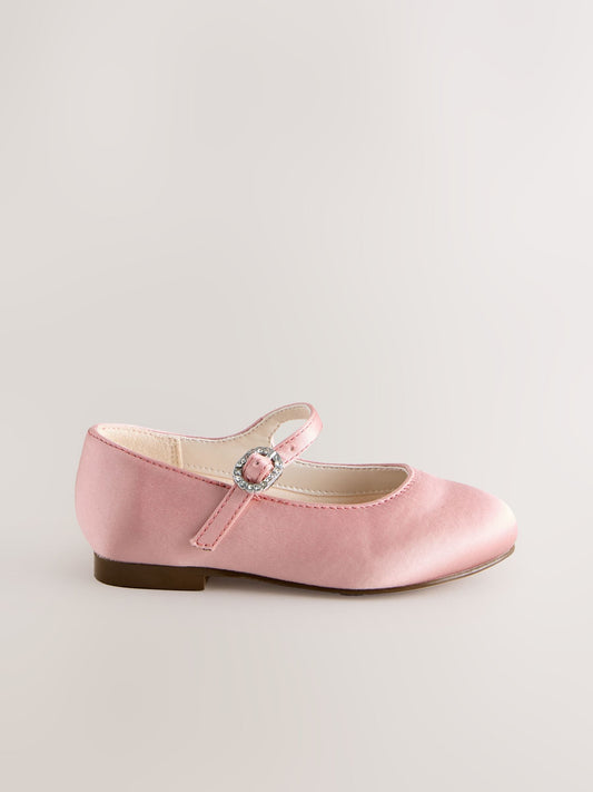 Pink Satin Flower Girl Occasion Mary Jane Shoes image 2