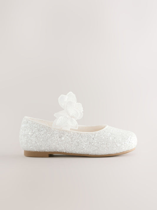 Dsiney Kidz - White Glitter Butterfly Strap Occasion Shoes image 2
