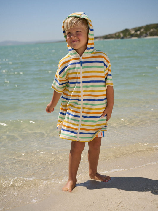 Multi Stripe Towelling Zip Through Cover-Up (3mths-7yrs) image 2