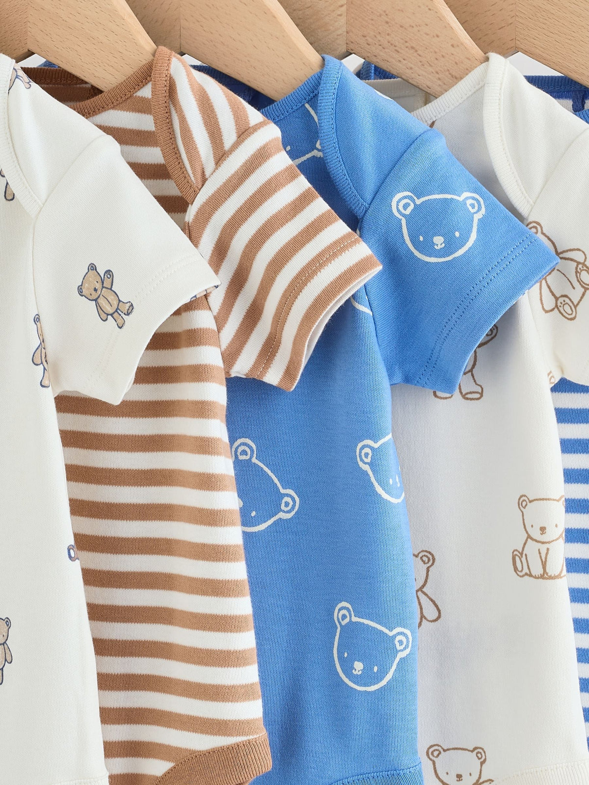Dsiney Kidz - Blue/Ecru Bear Short Sleeve Baby Bodysuits 5 Pack image 9