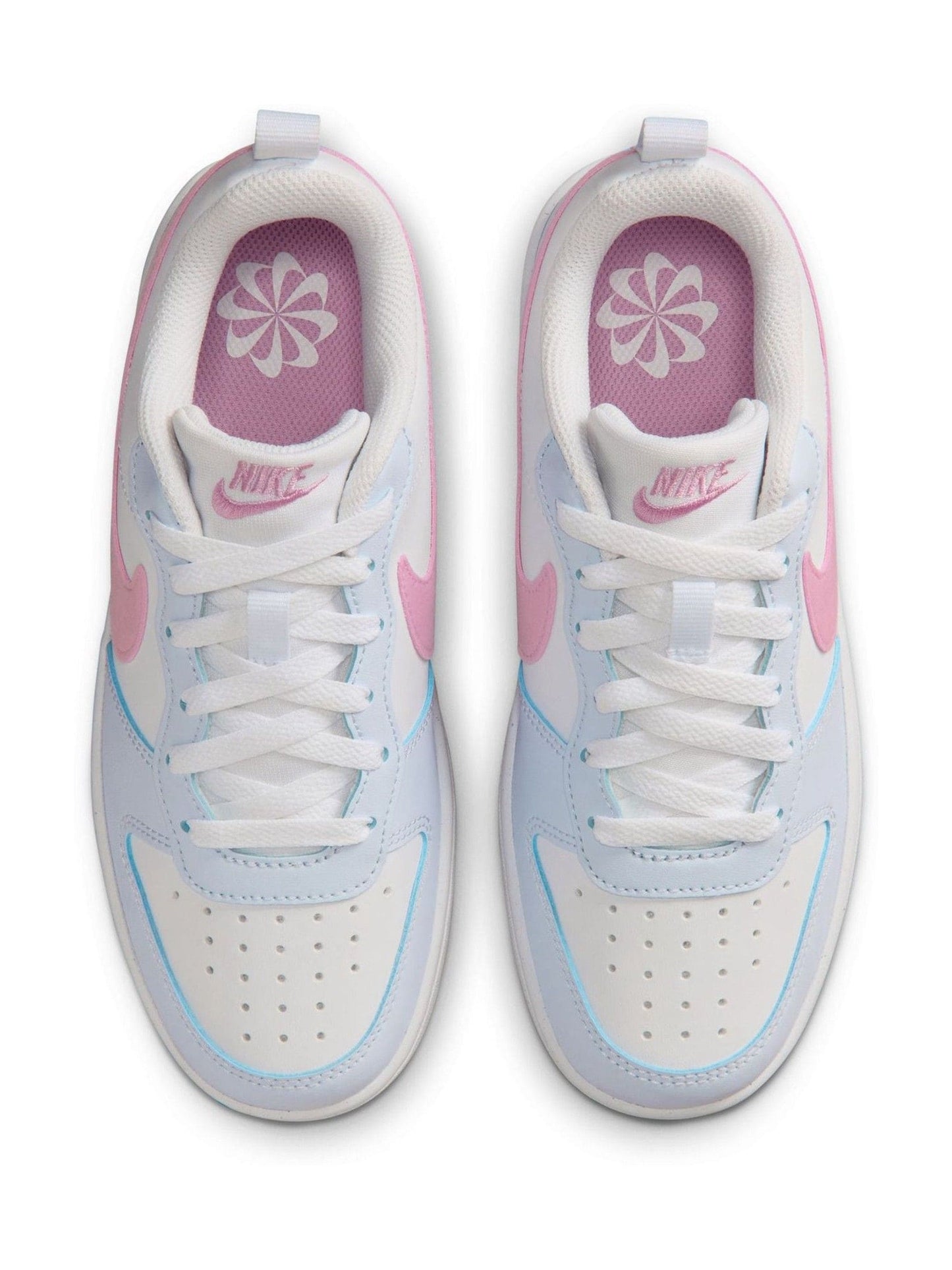 Nike White/Pink Grey Youth Court Borough Low Recraft Trainers image 7