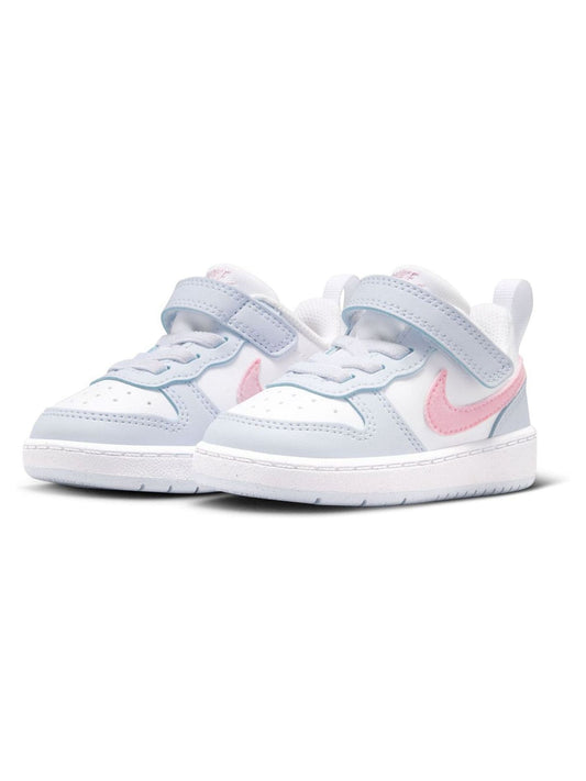 Nike White/Pink Grey Infant Court Borough Low Recraft Trainers image 2