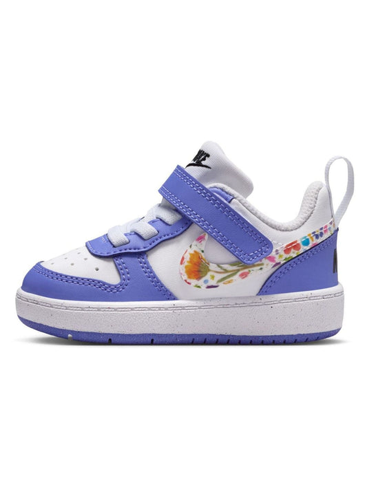 Nike Purple/White Floral Print Infant Court Borough Low Recraft Trainers image 2