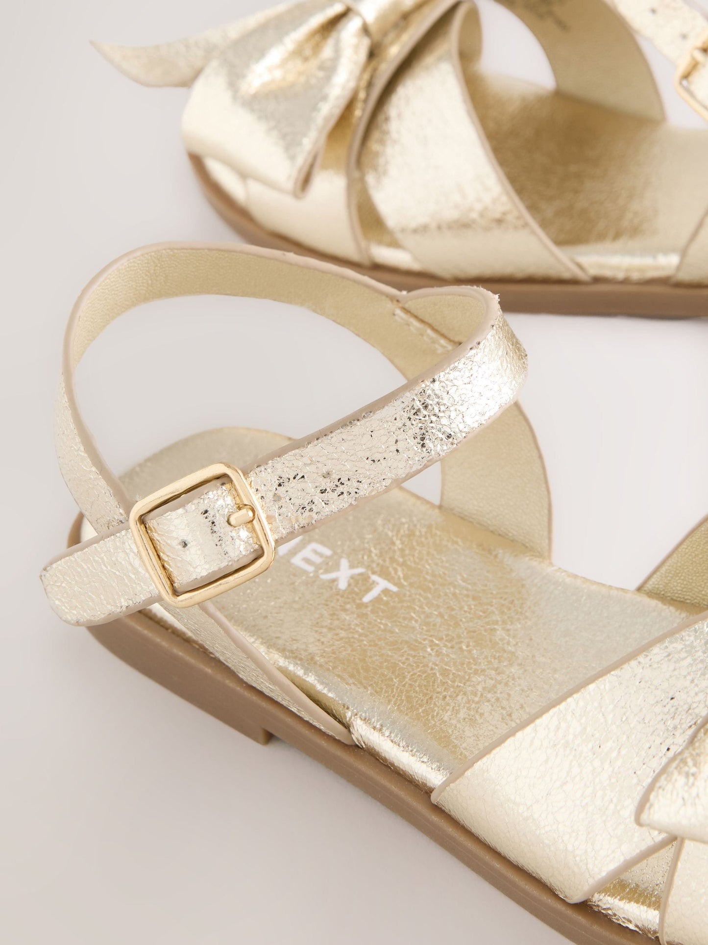 Gold Colour Bow Sandals image 5