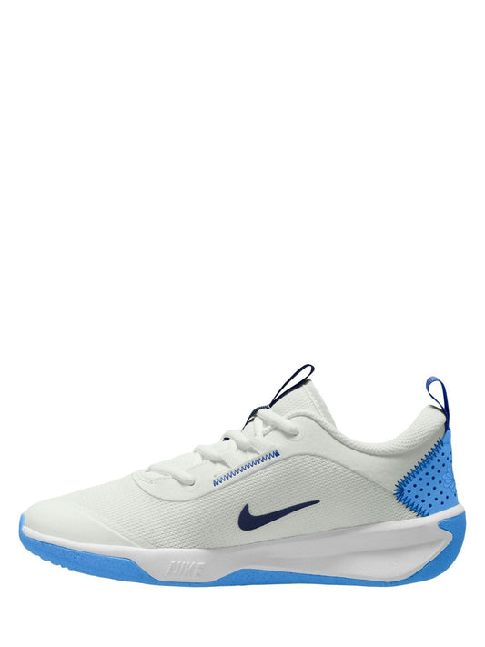 Nike White/Blue Youth Omni Court Trainers image 2