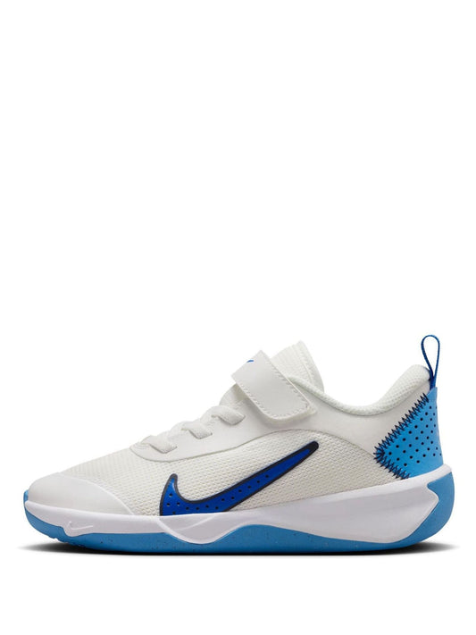 Nike White/Blue Junior Omni Court Trainers image 2