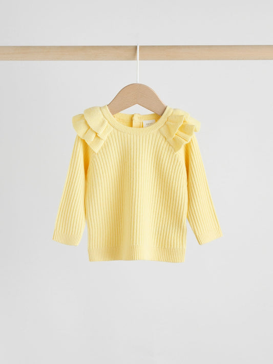 Yellow Baby Knitted Jumper and Leggings Set 2 Piece (0mths-3yrs) image 2