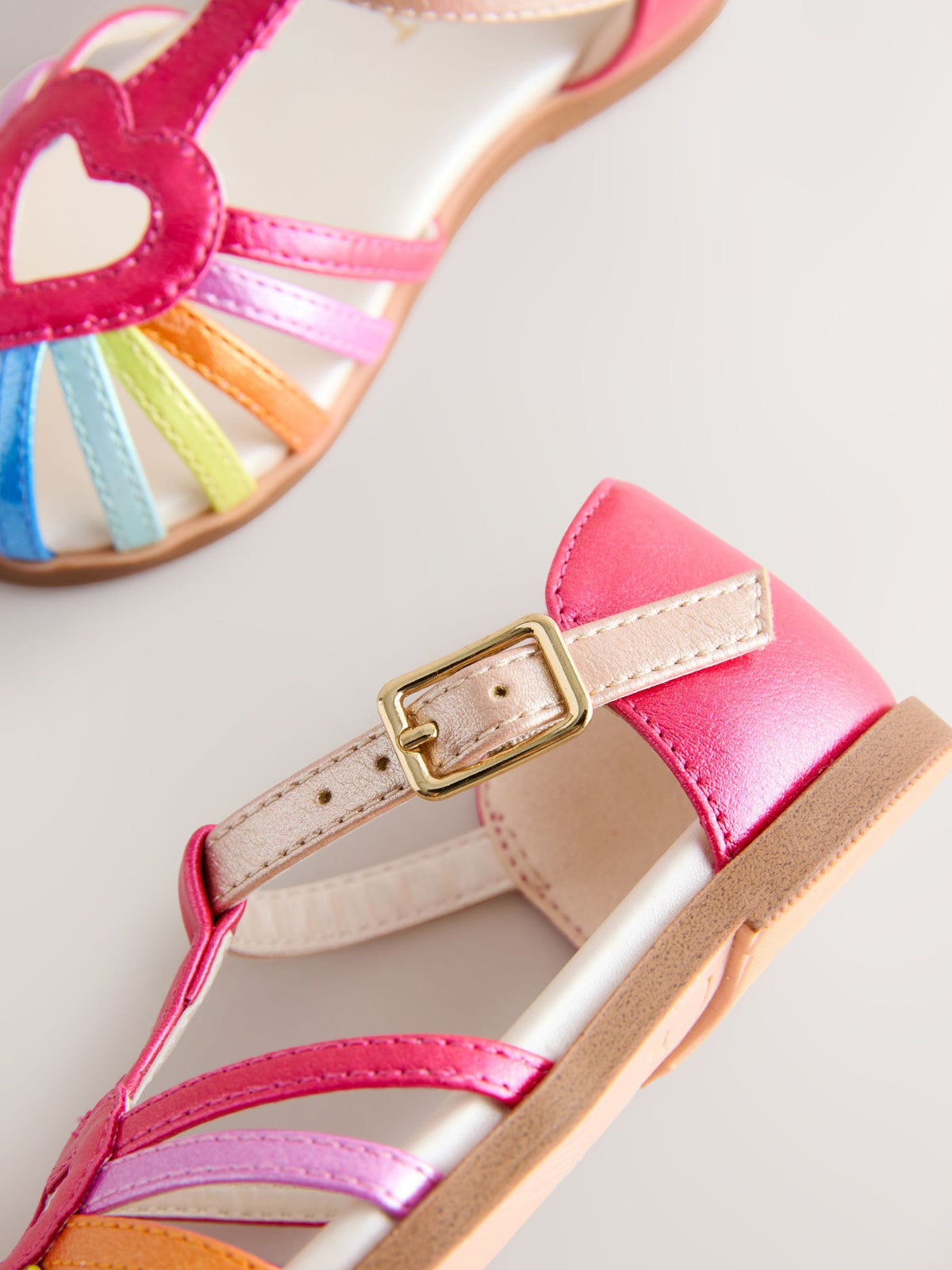 Dsiney Kidz - Multi Rainbow Wide Fit (G) Fisherman Heart Occasion Sandals image 6