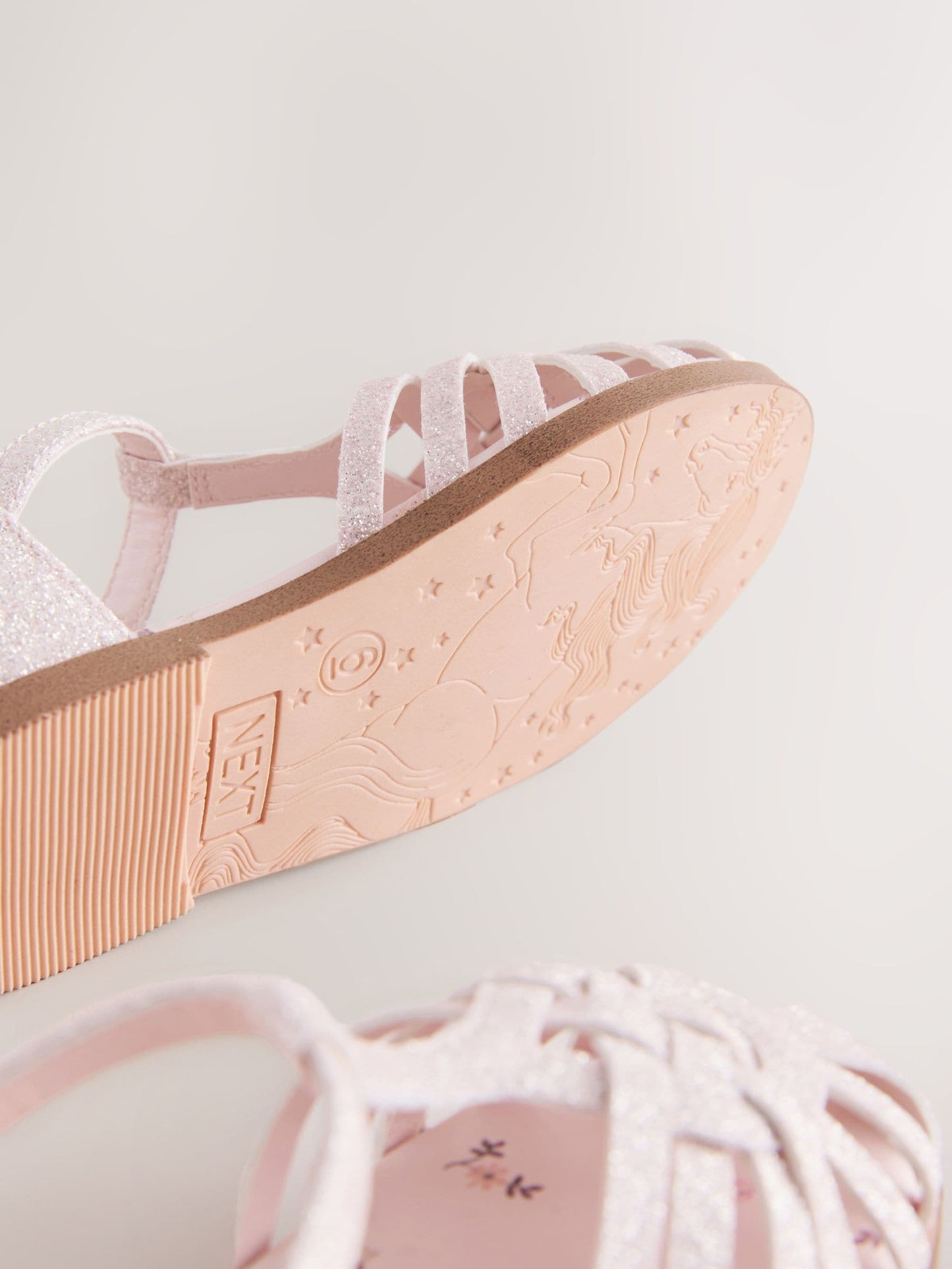 Pink Glitter Wide Fit (G) Fisherman Heart Occasion Sandals image 6
