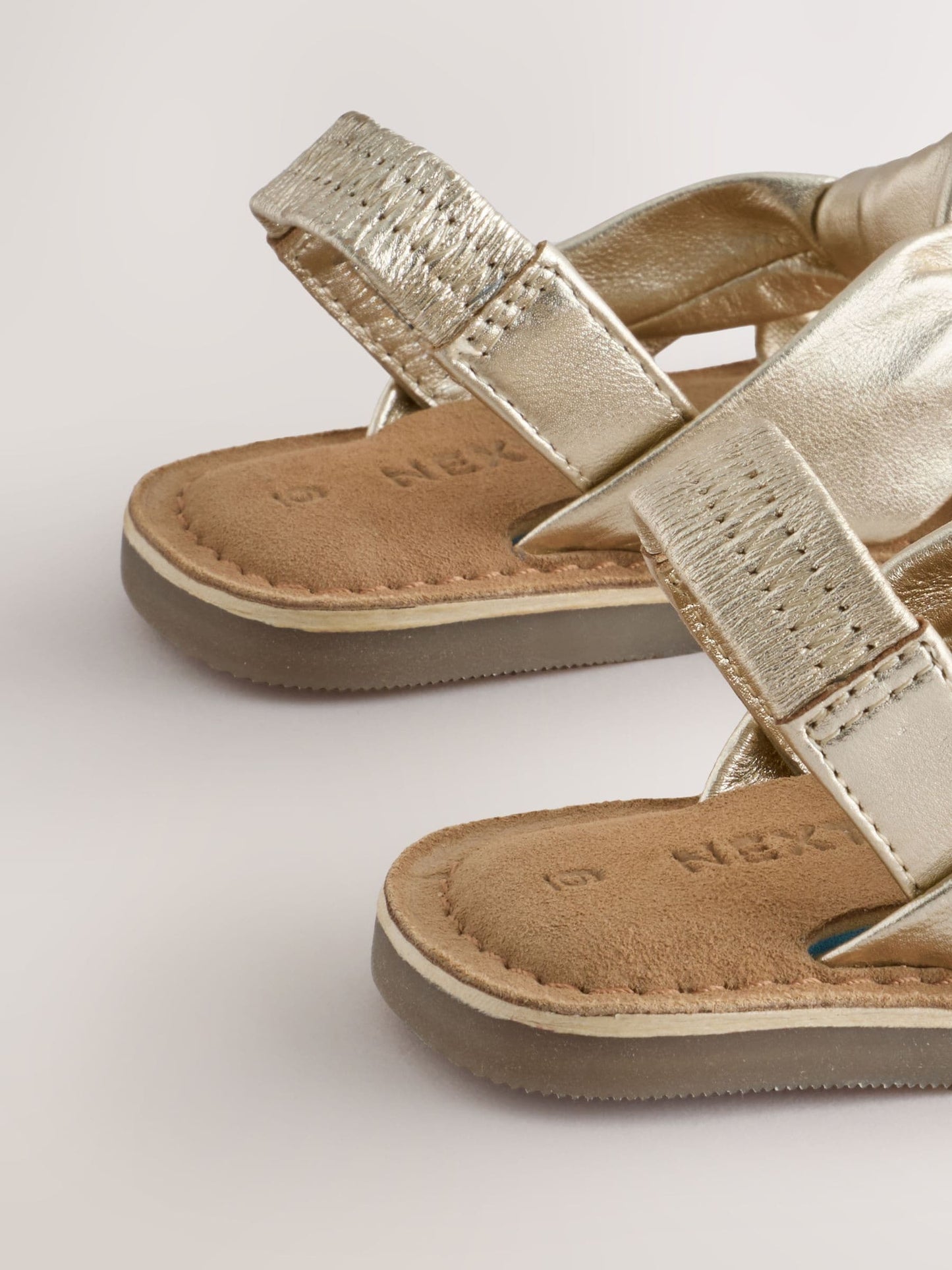 Gold Leather Knot Front Sandals image 4