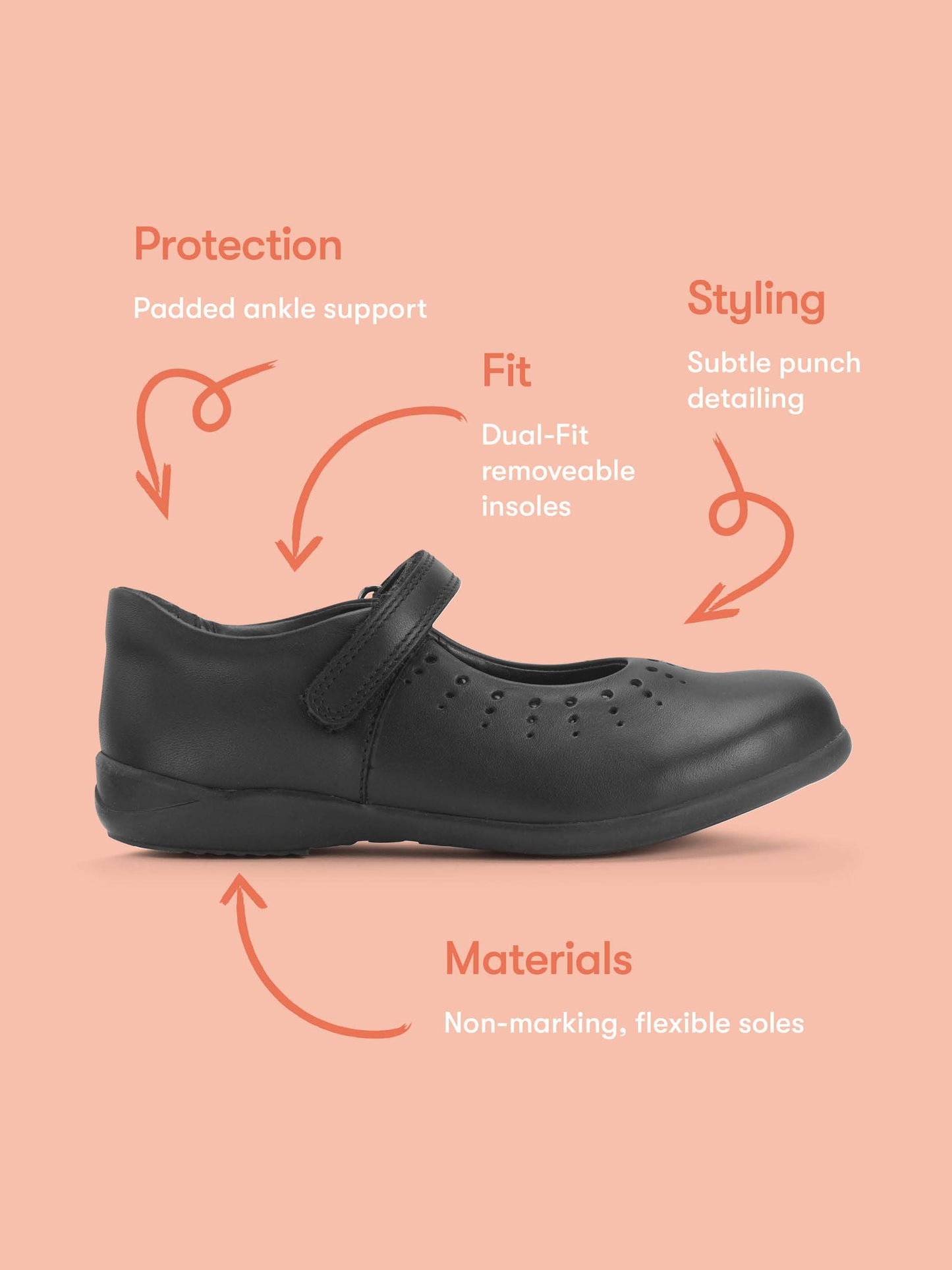 Start Rite Black Dual Fit Study Mary Jane Rip Tape Shoes image 7