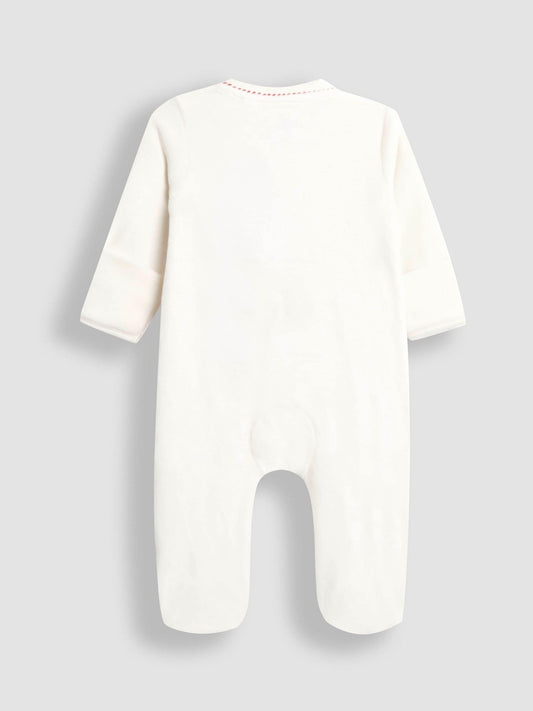 JoJo Maman Bébé Cream My First Christmas Sleepsuit image 2