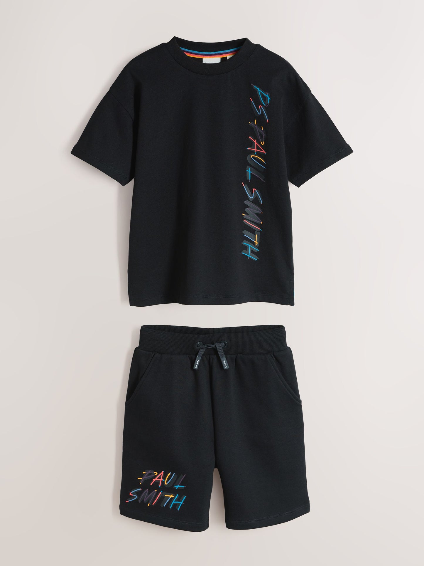 Dsiney Kidz - Paul Smith Junior Black Graphic T-Shirt and Shorts Set image 10