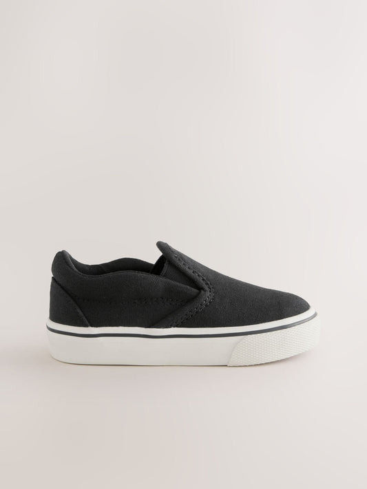 Black Standard Fit (F) Slip On Trainers image 2
