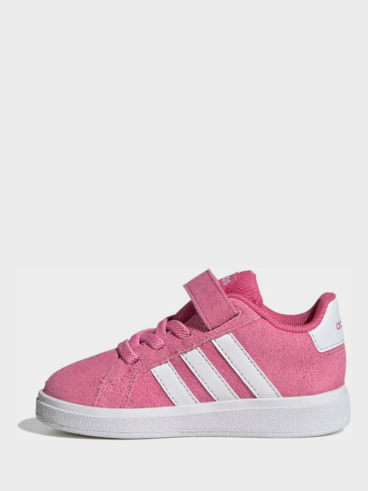 adidas Pink Grand Court 2.0 Elastic Lace Infant Trainers image 2