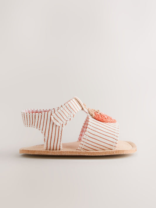 White/Pink Strawberry Baby Sandals (0-24mths) image 2