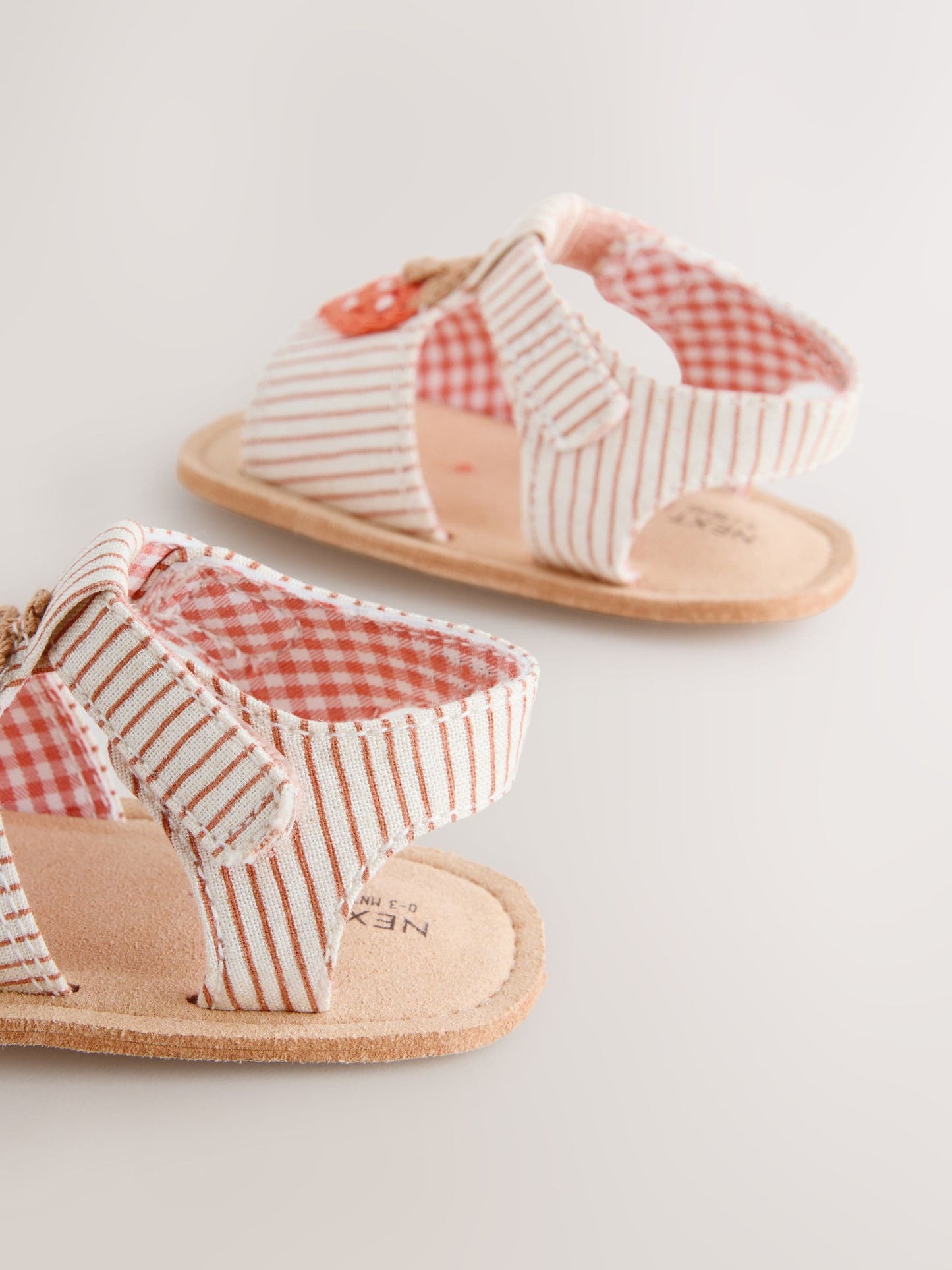 White/Pink Strawberry Baby Sandals (0-24mths) image 4