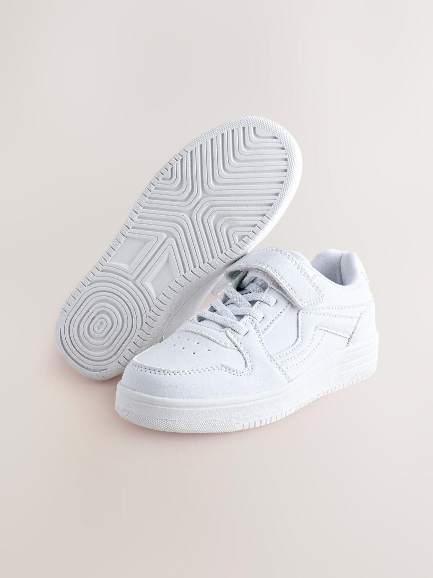 White Touch Fastening Elastic Lace Trainers image 5