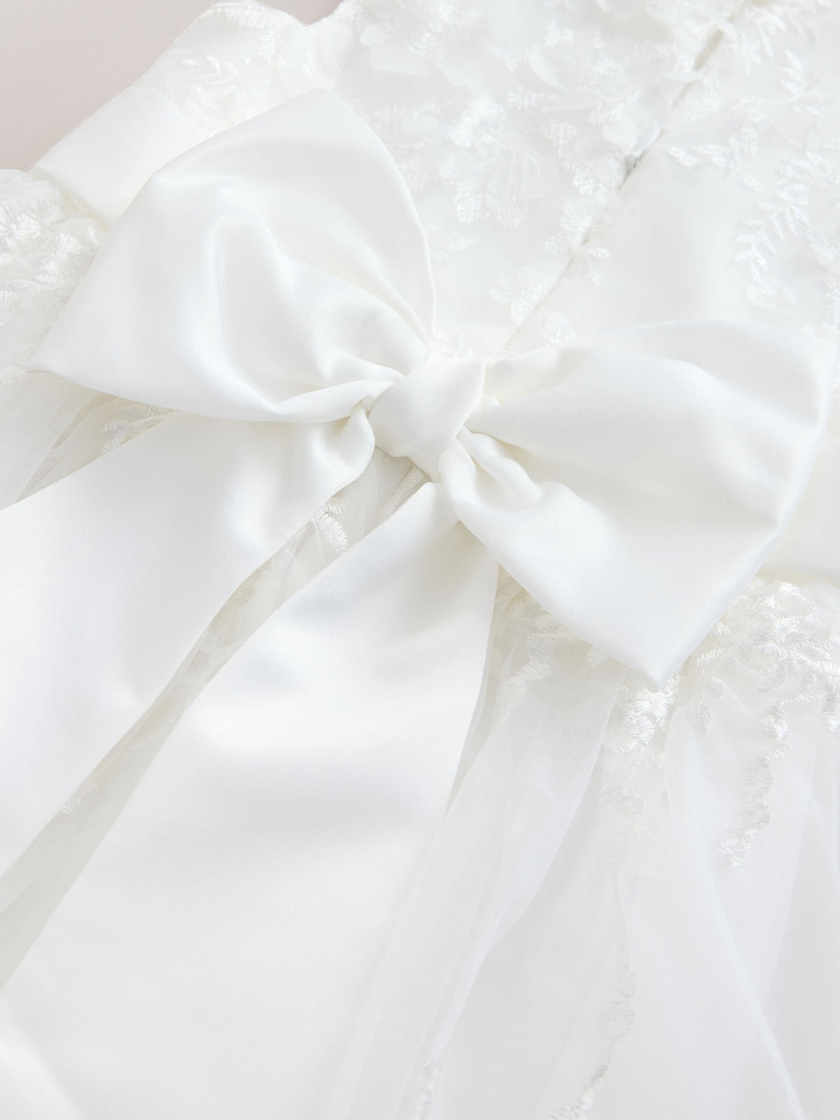 Dsiney Kidz - White Floral Embroidered Flower Bow Dress (3-16yrs) image 9