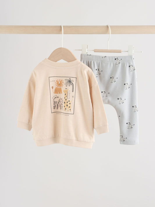 Monochrome Safari Baby Top and Leggings Set 2 Piece (0mths-3yrs) image 2