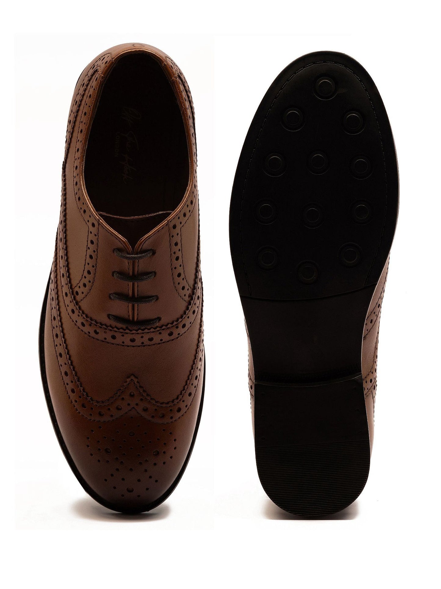 Off The Hook Brown Waldew Leather Lace-Up Formal Brogue Shoes image 6