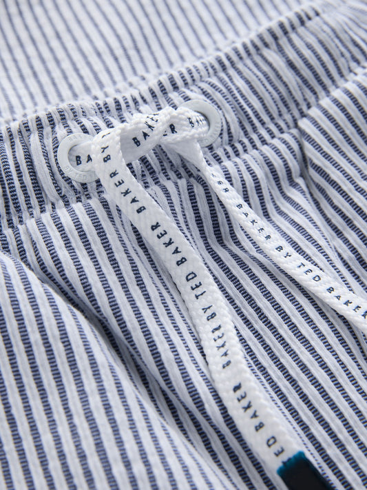 Baker by Ted Baker Navy Textured Stripe Shirt and Shorts Set image 3