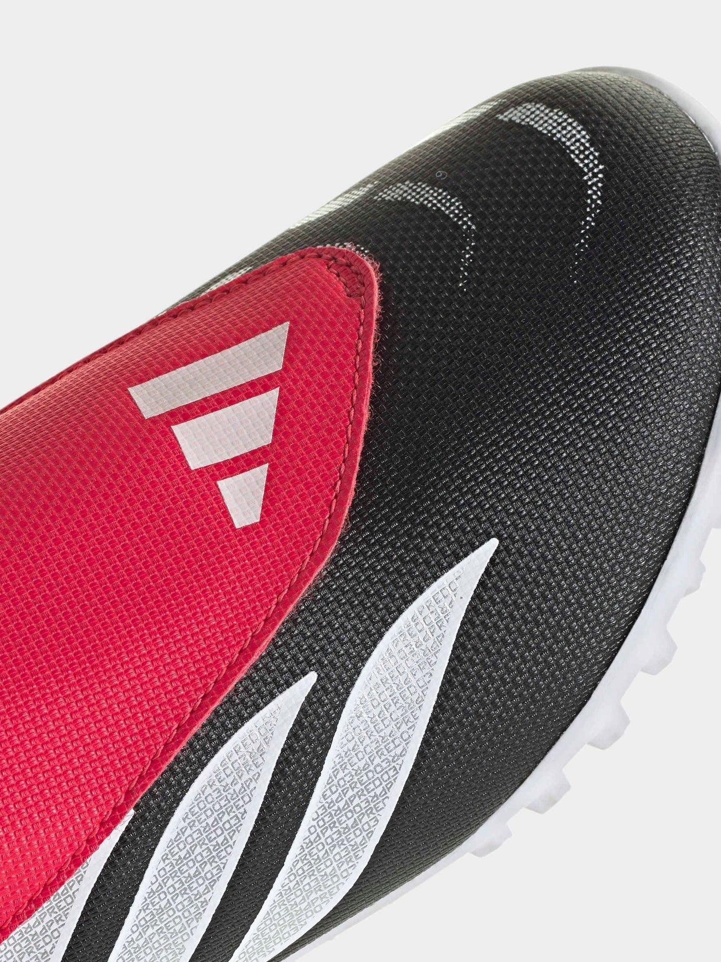 adidas Black Predator Club Touch Fastening Fold-Over Tongue Turf Football Trainers Kids image 9