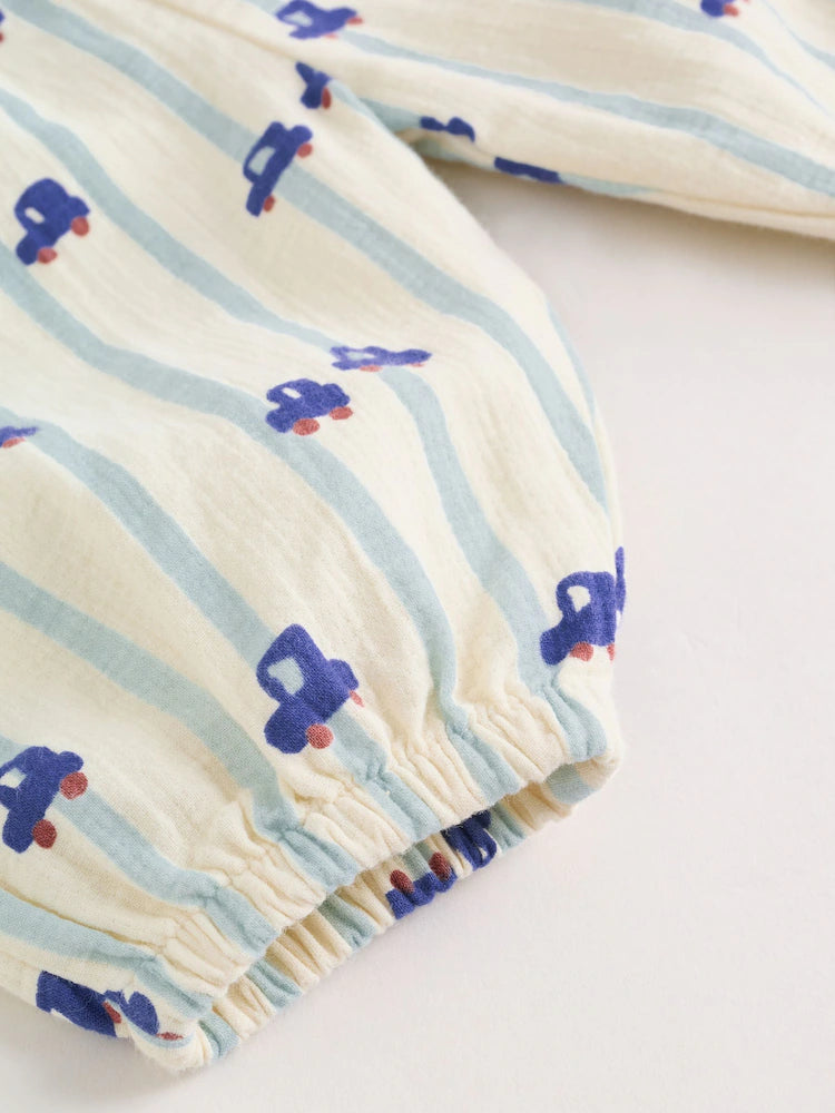 Blue Car Baby Top and Trousers Set (0mths-3yrs)