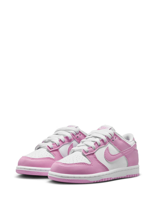 Nike White/Pink Junior Dunk Low Trainers image 2