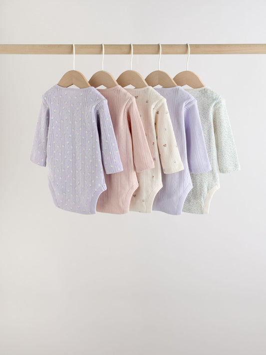 Dsiney Kidz - Purple Long Sleeve Baby Bodysuits 5 Pack image 2