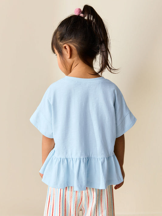 Blue Short Sleeve Peplum T-Shirt (3mths-7yrs) image 2