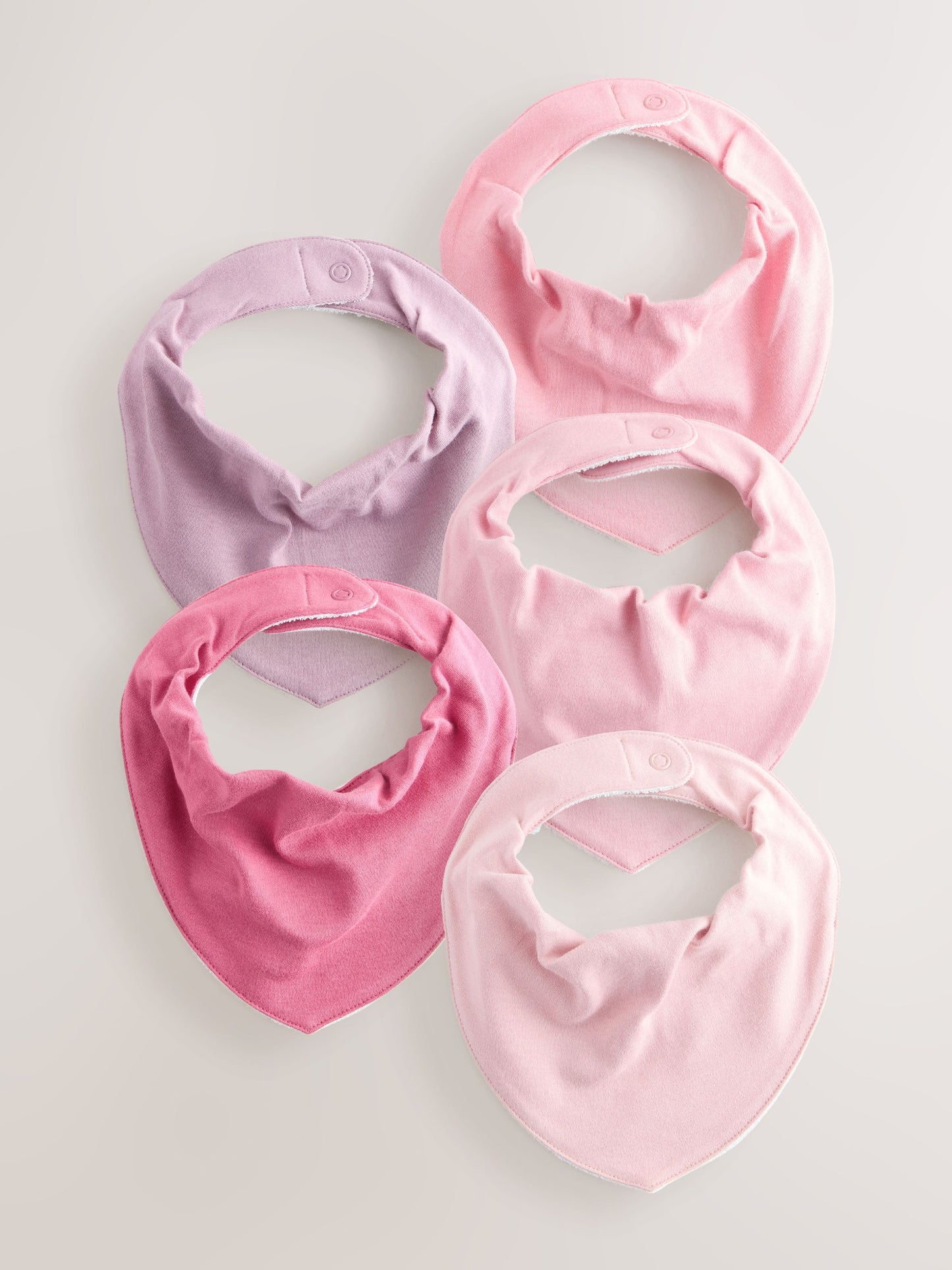 Pink 5 Pack Baby Dribble Bibs image 1