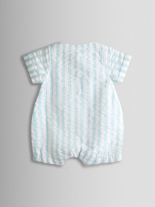JoJo Maman Bébé Blue Stripe Peter Rabbit™ Cheesecloth Romper image 2