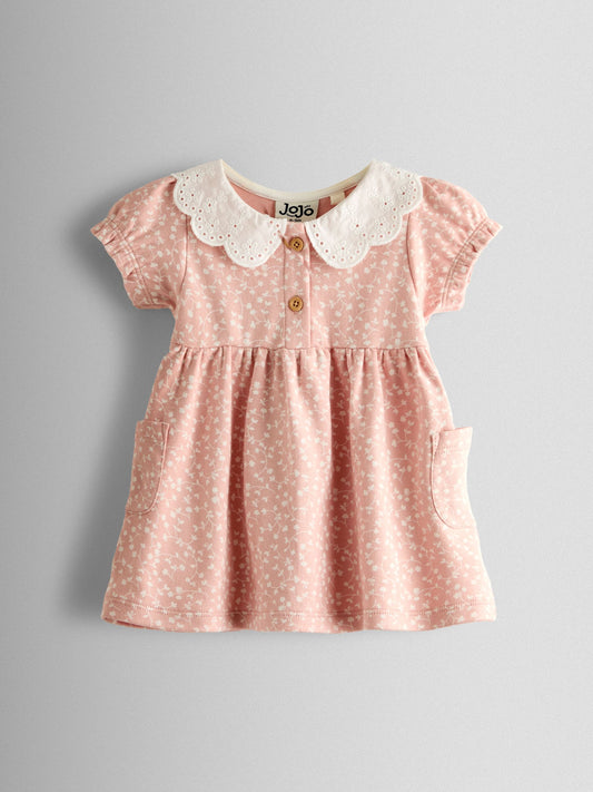 Dsiney Kidz - JoJo Maman Bébé Pink Floral Dress, Knicker & Headband Set image 2