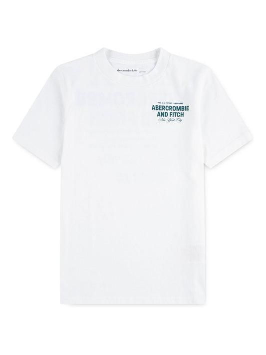 Dsiney Kidz - Abercrombie & Fitch White Graphic City Stack T-Shirt With Back Print image 1