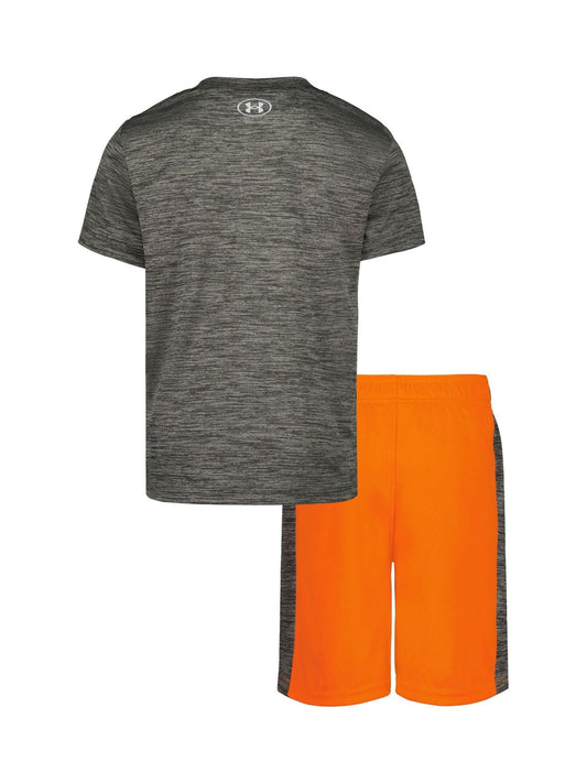 Under Armour Grey Tech Haertbeat Twist Tech Short Sleeve T-Shirt and Shorts Set image 2