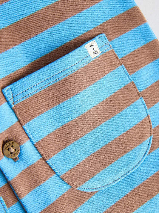 Blue Dino Print Vest Jersey Baby Romper image 3