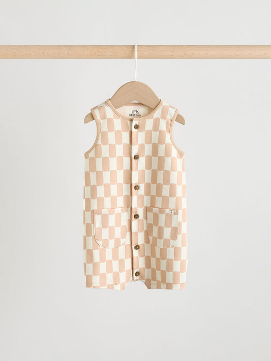 Blue Dino Print Vest Jersey Baby Romper image 2