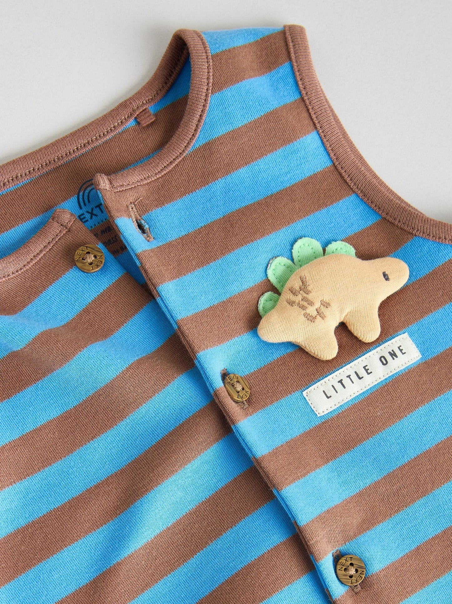 Blue Dino Print Vest Jersey Baby Romper image 9