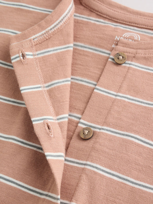 Neutral Stripe Jersey Baby Rompers 3 Pack image 3
