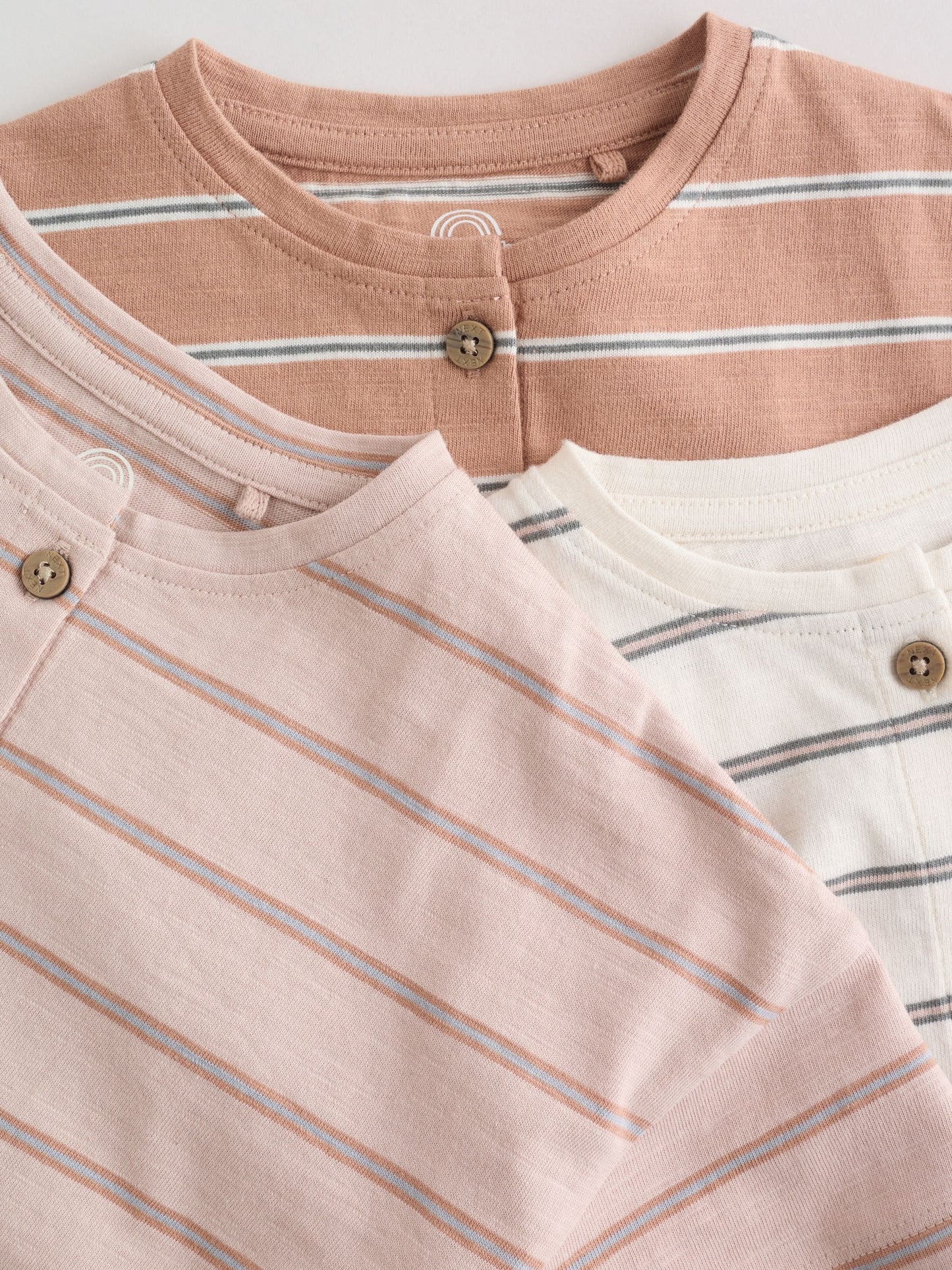 Neutral Stripe Jersey Baby Rompers 3 Pack image 8